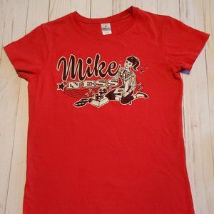 Mike Ness Official T-shirt Teen Girl with Records Women's Large